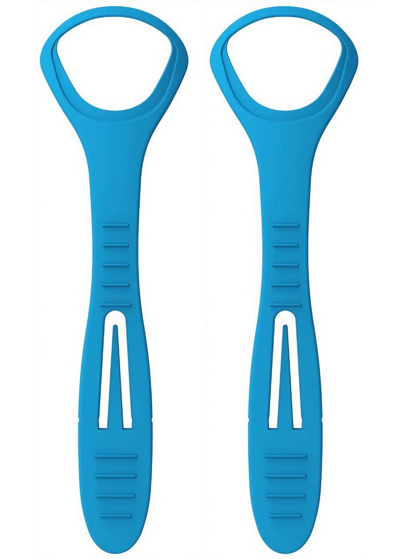 قطعتان من فرشاة اللسان - فرشاة اللسان سهلة الاستخدام - أداة تنظيف اللسان - مكشطة فم متعددة الألوان لإزالة البكتيريا ورائحة الفم الكريهة - تصميم مريح للتنظيف العميق والسريع - Image 2