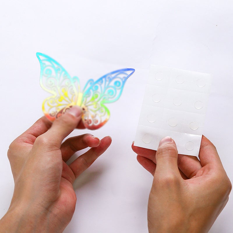 Color Hollow Butterfly Sticker Modern Simple Nordic Paper Simulation Butterfly Wall Sticker Bedroom Wall Decorative Wall Sticker - Image 5