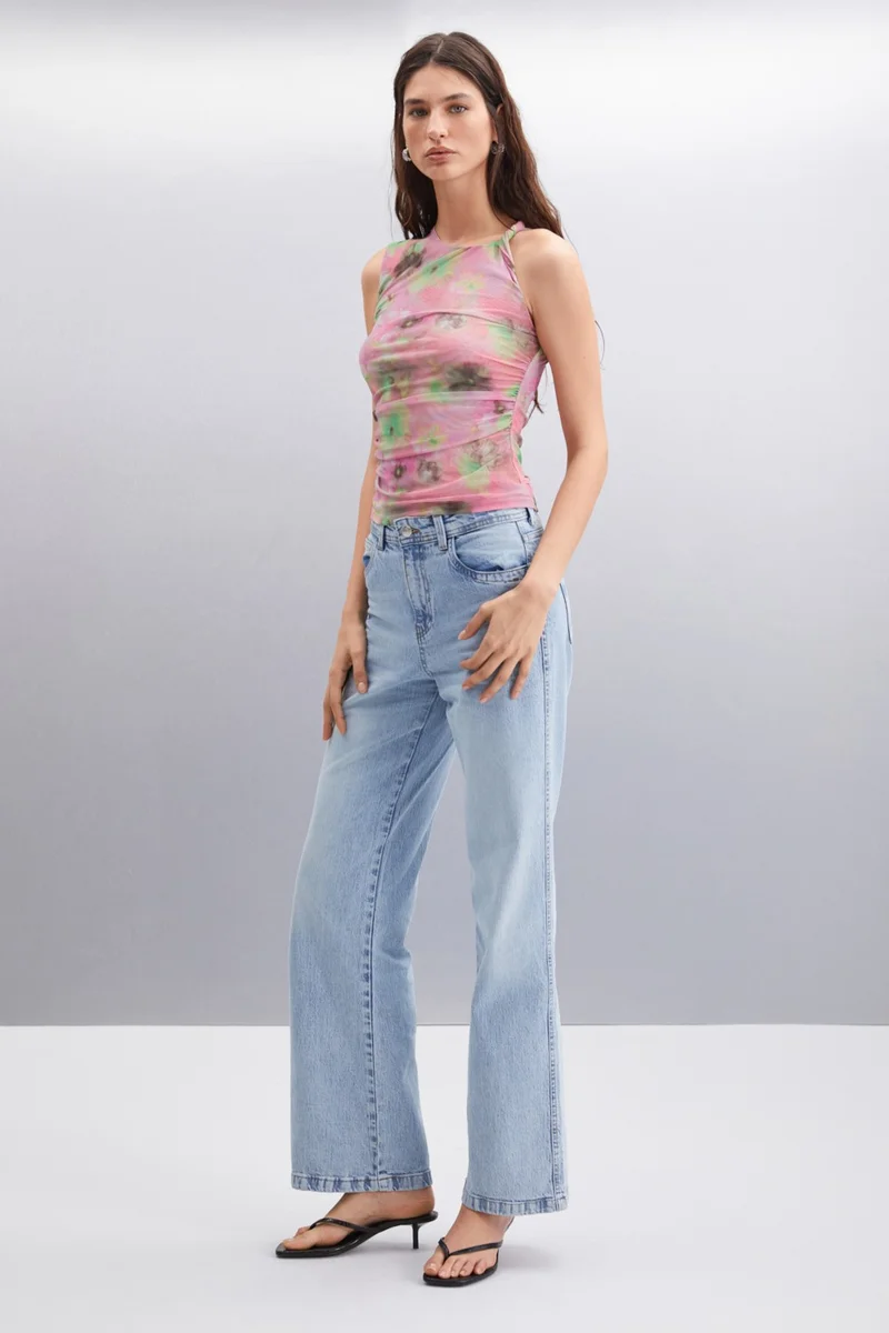 جريميلانج Jeri Women's Polyester Slim Pink Blouse