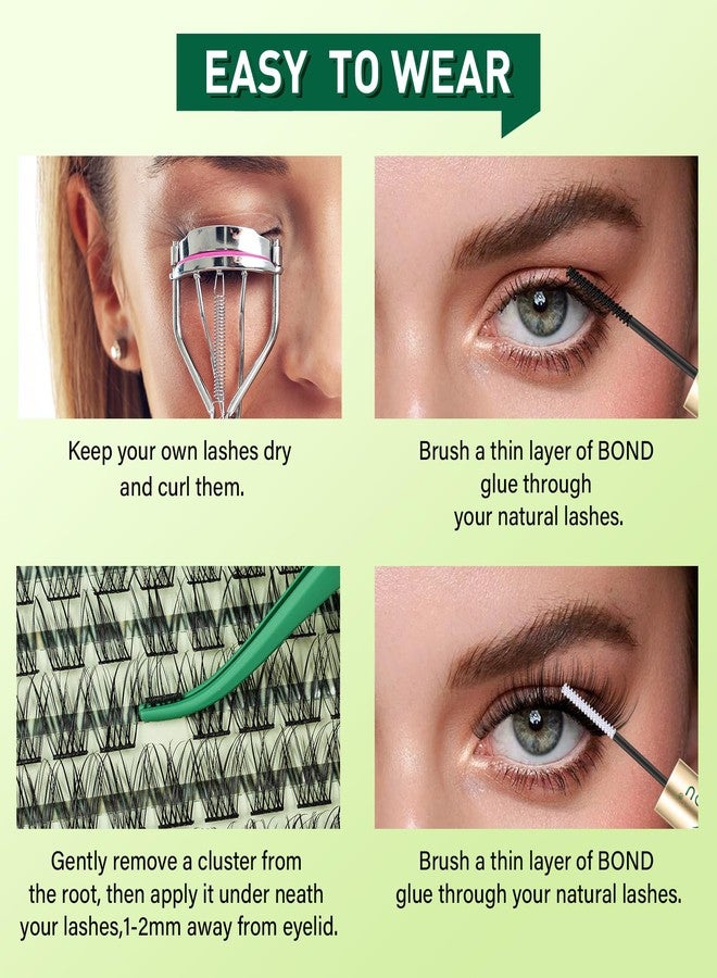 KEYYOU Natural Lash Clusters Wispy Eyelash Clusters 144 pcs Cluster Eyelash Extensions D Curl Individual Lashes 8-18MIX Mix Length Light and Natural Lashes Look with Thin Lash Band by KEYYOU(N01-8-18MIX-D) - Image 5