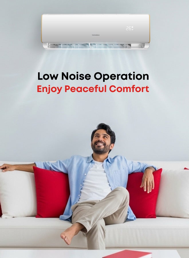 TORNADO 1.5 Ton Cool Split Air Conditioner, 18000 BTU, T3 Compressor, white, R410 Refrigerant, Turbo Mode, Digital Display, Golden fin, 4 Ways Swing, TH-C18AHK - Image 3