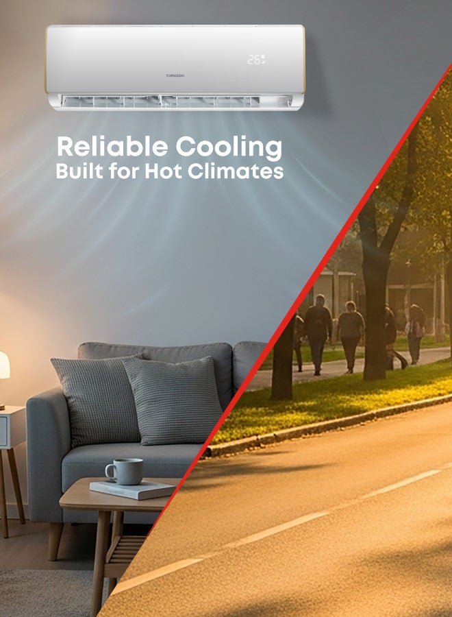 TORNADO 1.5 Ton Cool Split Air Conditioner, 18000 BTU, T3 Compressor, white, R410 Refrigerant, Turbo Mode, Digital Display, Golden fin, 4 Ways Swing, TH-C18AHK - Image 5