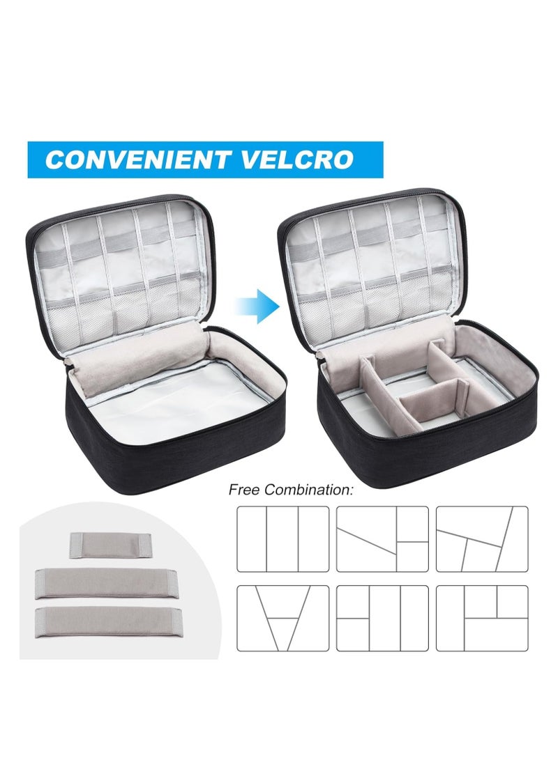 المنظم الإلكتروني حالة السفر ، منظم الحبل السفر الصغير حالة كيس منظم الكابل المحمول للماء للشاحن ، الحبل ، USB ، بنك الطاقة ، سماعات الأذن - Image 3