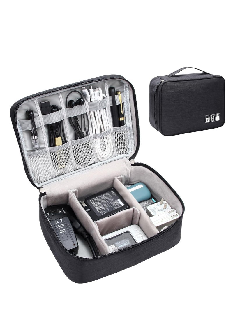 المنظم الإلكتروني حالة السفر ، منظم الحبل السفر الصغير حالة كيس منظم الكابل المحمول للماء للشاحن ، الحبل ، USB ، بنك الطاقة ، سماعات الأذن - Image 1