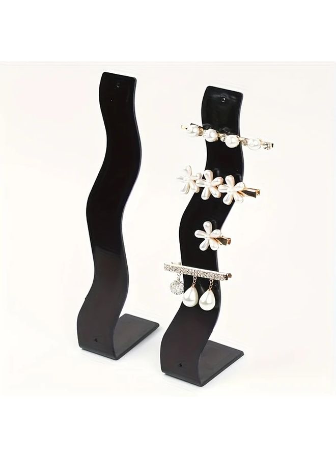 Black Acrylic Jewelry Display Rack Multi Tier Stand for Hairpins Earrings - Image 5