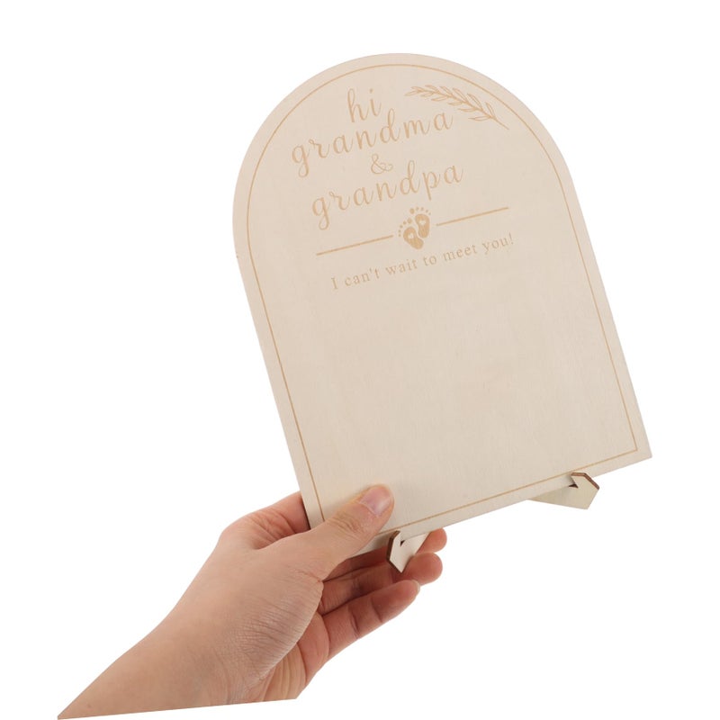 Wooden Plaque For Newborn Announcements Pregnancy Reveal Photo Frame With Growth Marker - Image 4