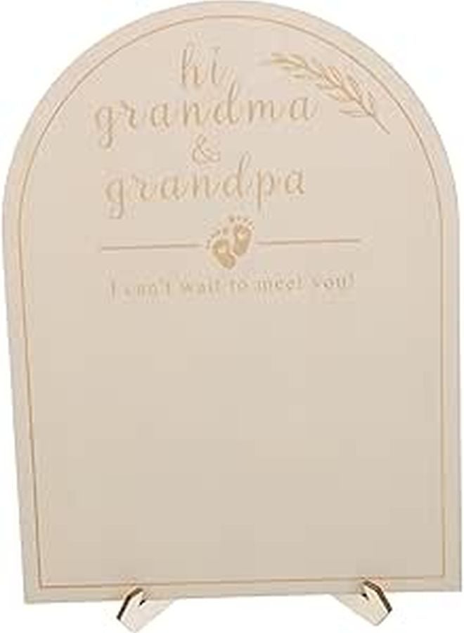 Wooden Plaque For Newborn Announcements Pregnancy Reveal Photo Frame With Growth Marker - Image 1