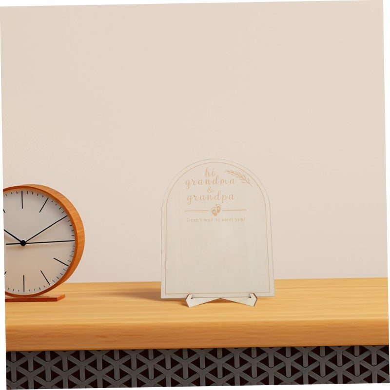 Wooden Plaque For Newborn Announcements Pregnancy Reveal Photo Frame With Growth Marker - Image 5
