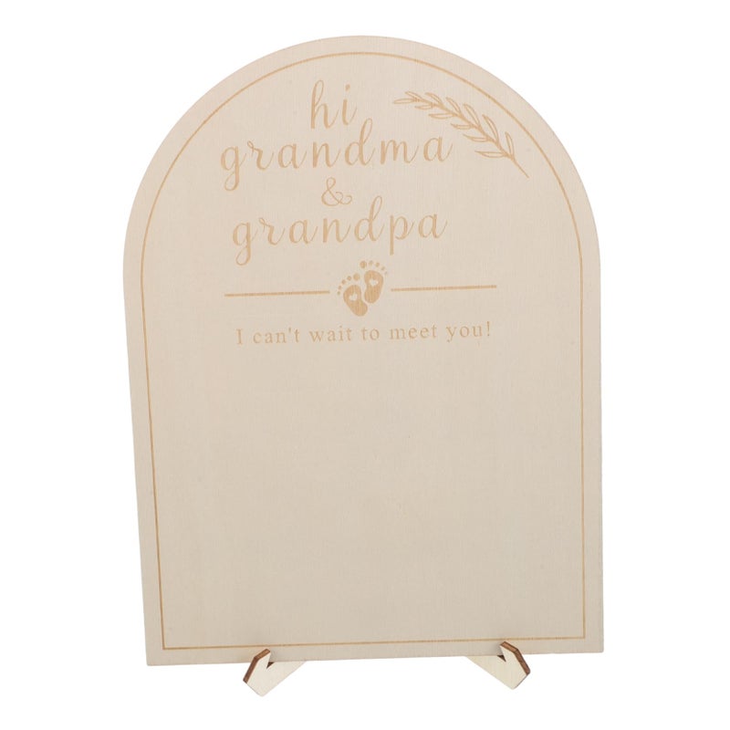 Wooden Plaque For Newborn Announcements Pregnancy Reveal Photo Frame With Growth Marker - Image 2