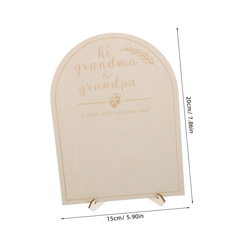 Wooden Plaque For Newborn Announcements Pregnancy Reveal Photo Frame With Growth Marker - Image 3