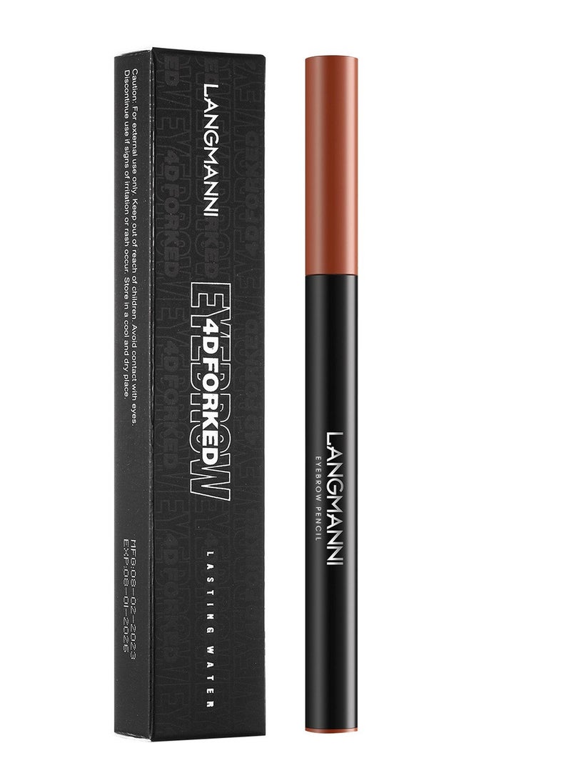 LANGMANNI 4D Forked Eyebrow Pen Micro Tip Lasting Water Eyebrow Pencil Tattoo Eyebrow Pen with 4 Fork Tip Waterproof and Smudge Proof Brow Pen Effortless Natural Eyebrow Pen Ash Brown 03  - Image 1