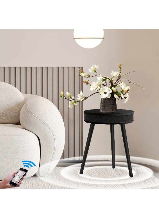 Home Box طاولة مovo إيدن الجانبية باللون الأسود مع منفذ شحن USB - Image 2