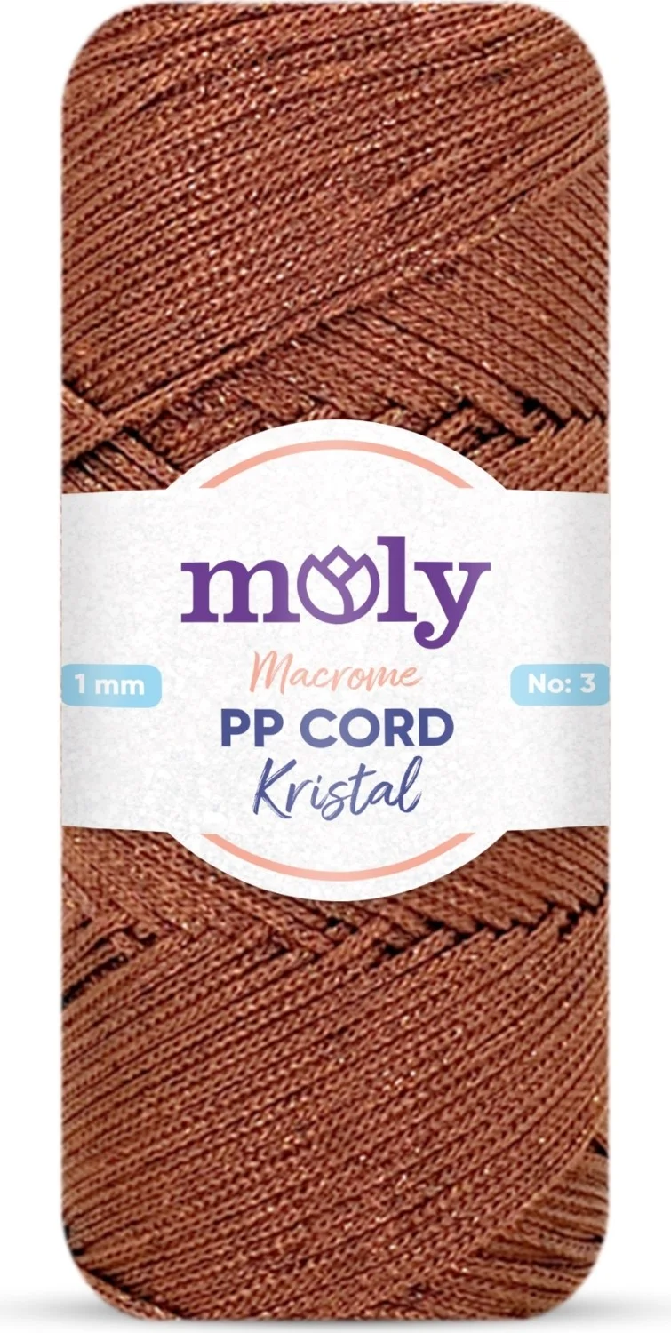 MOLY PP Cord Crystal Glitter Polyester Macrame Hand Knitting Yarn 200 gr