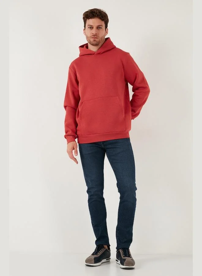 Buratti Buratti Regular Fit Hooded Kangaroo Pocket Furry Soft Raised Sweat Men's SWEAT 5905281