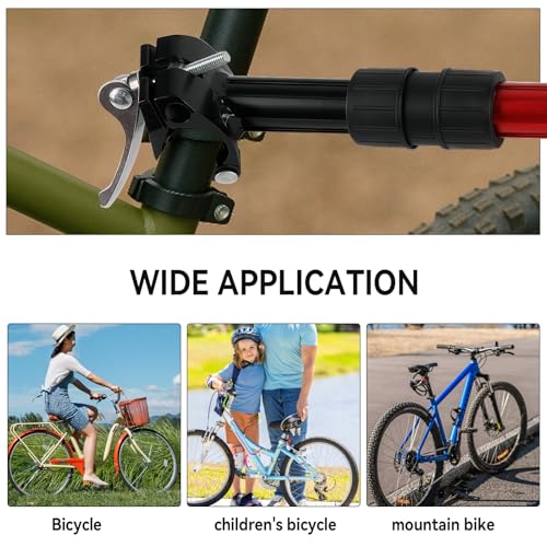 HSOKEW Universal Bike Trailer Hitch Connector - Heavy Duty Aluminum Alloy Bicycle Coupler with 360° Swivel Joint & Shock Absorber, Quick-Release Clamps for Folding Wagons, Pet Carts & Garden Trailers - Image 4
