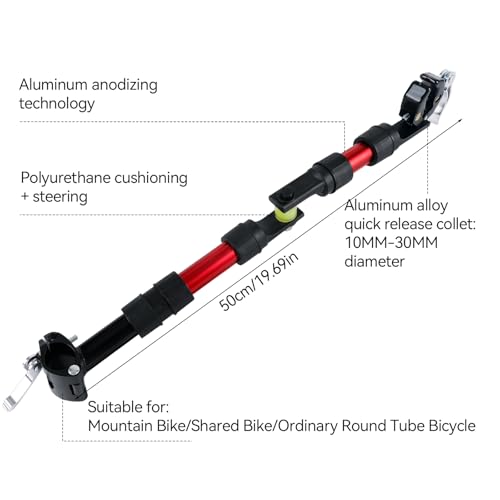 HSOKEW Universal Bike Trailer Hitch Connector - Heavy Duty Aluminum Alloy Bicycle Coupler with 360° Swivel Joint & Shock Absorber, Quick-Release Clamps for Folding Wagons, Pet Carts & Garden Trailers - Image 2