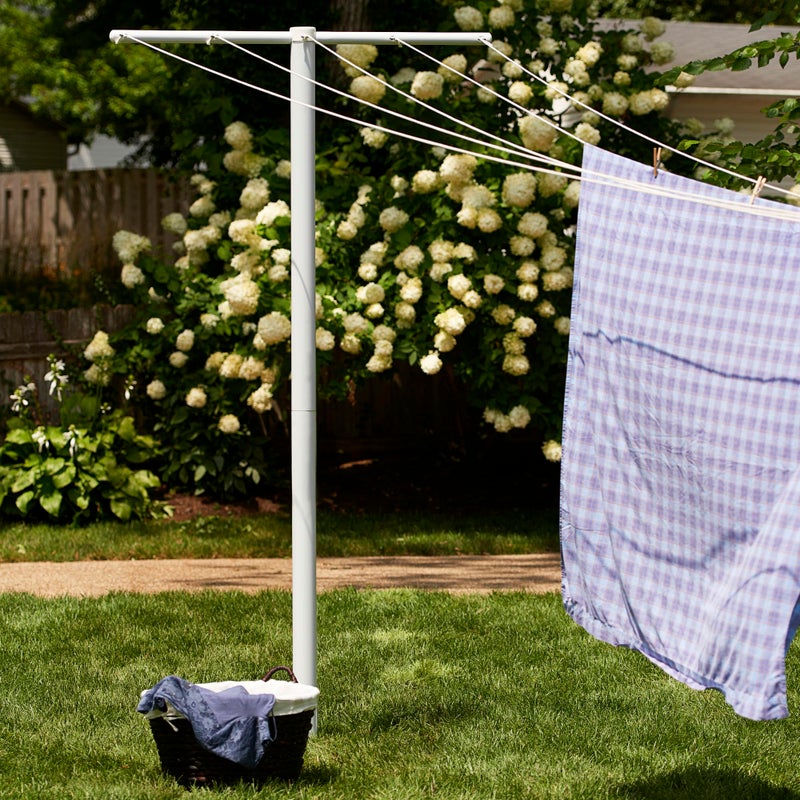 Household Essentials Mega Outdoor Clothesline Single T-Post, White - Image 2
