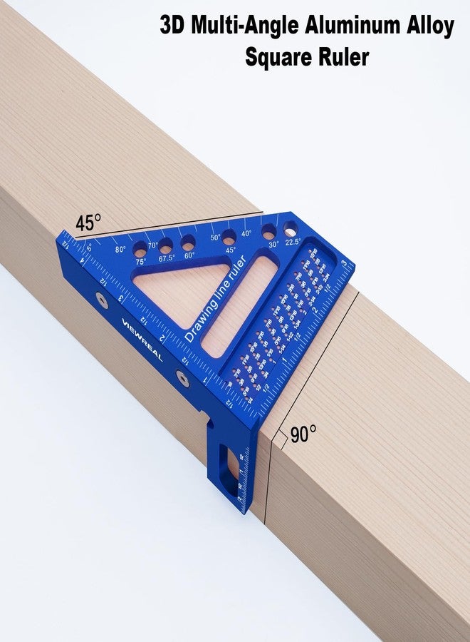 ViewReal 3D Multi-Angle Aluminum Alloy Woodworking Square Ruler, 22.5-90 Degree Protractor, High Precision Miter Triangle Ruler for Engineers, Carpenters, and Craftsmen - Image 5