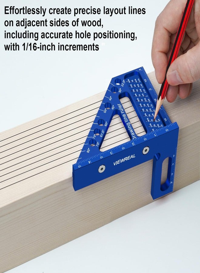 ViewReal 3D Multi-Angle Aluminum Alloy Woodworking Square Ruler, 22.5-90 Degree Protractor, High Precision Miter Triangle Ruler for Engineers, Carpenters, and Craftsmen - Image 3