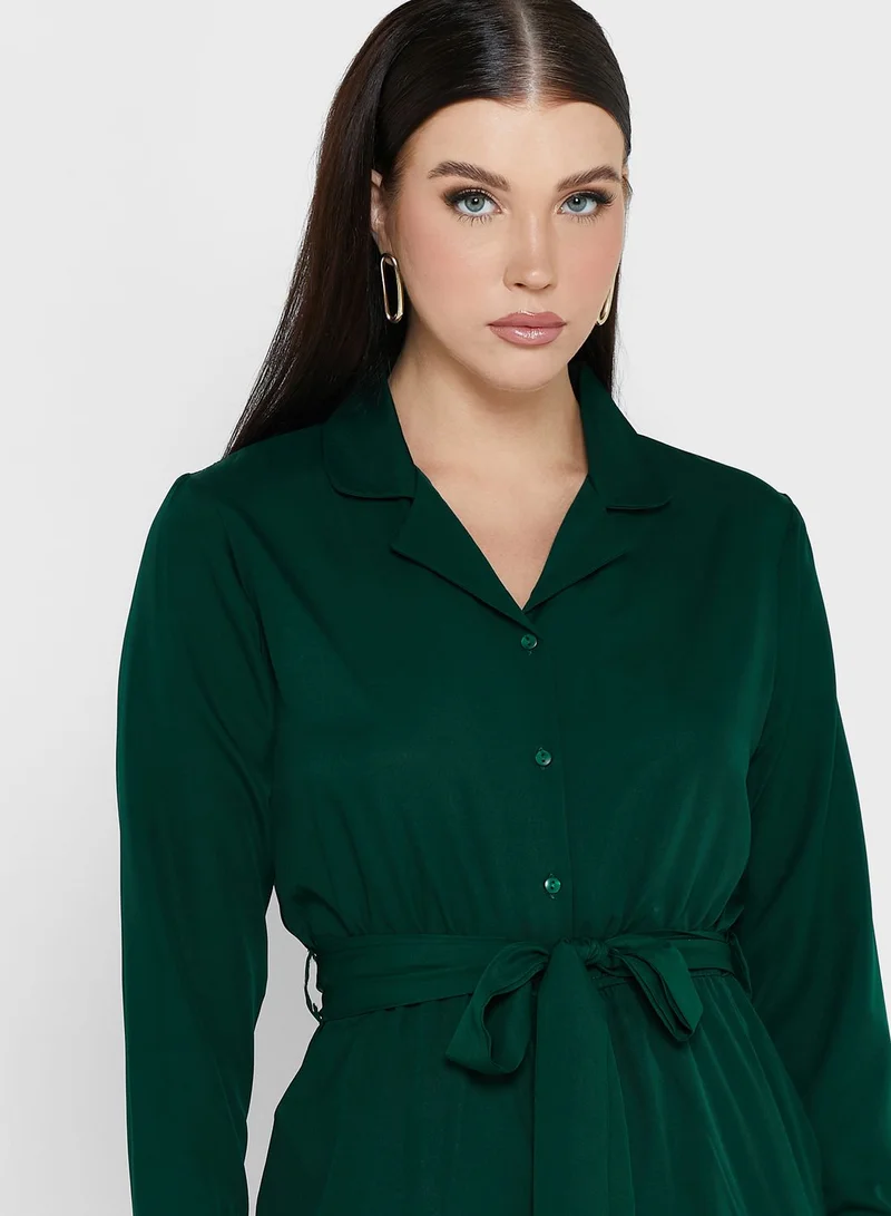 ELLA Belted Solid Jumpsuit