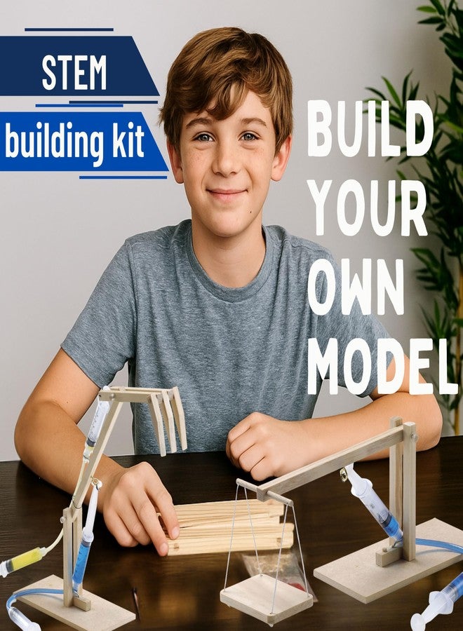 PATHFINDERS STEM Kit- Hydraulics 4-in-1- Build 4 Hydraulic Machines | Engineering Model Kit for Kids 8+ | Educational Science Toy | Learn Physics & Mechanics | Wooden DIY Project - Image 2
