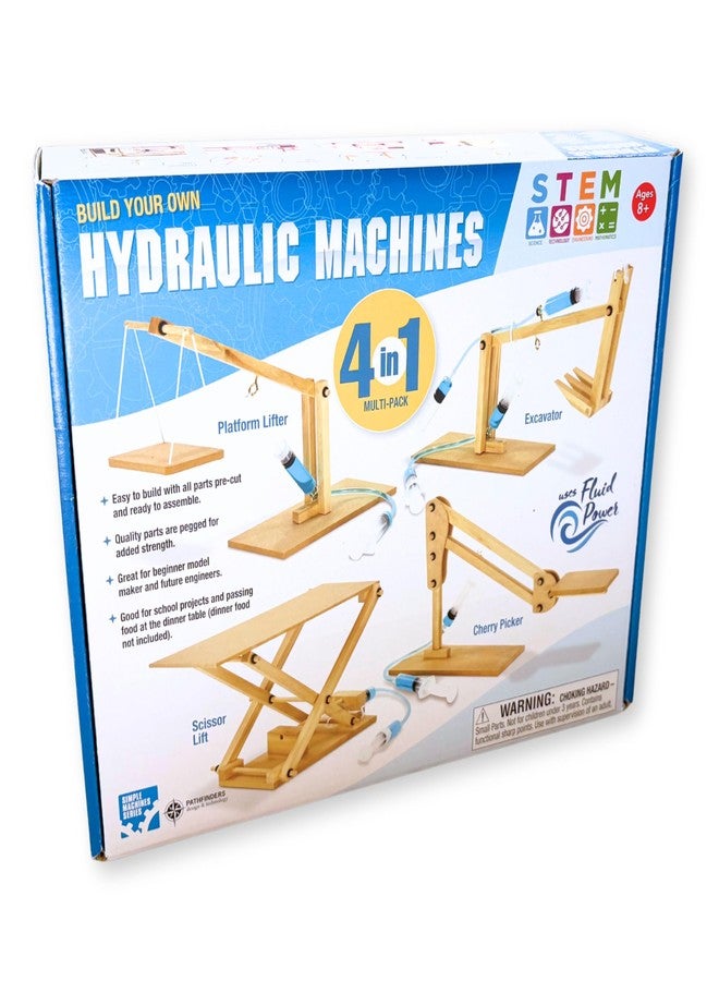 PATHFINDERS STEM Kit- Hydraulics 4-in-1- Build 4 Hydraulic Machines | Engineering Model Kit for Kids 8+ | Educational Science Toy | Learn Physics & Mechanics | Wooden DIY Project - Image 1