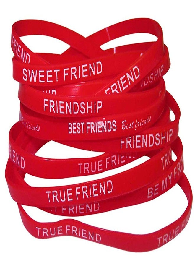 Tickles Silicone Friendship Band | Friendship Belt | Bracelet For Kids, Set of 100 (Color: Red, Small Size)