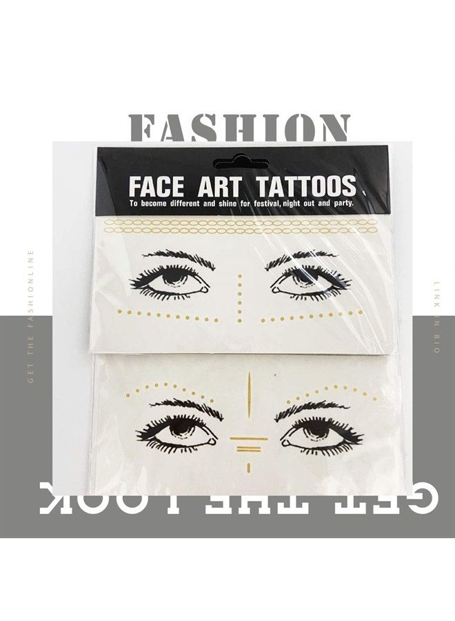 Face Tattoo Star Glitter Face Stickers Eyes Face Jewels Rave Festival Face Jewelry for Women and Girls 3PCS (B)