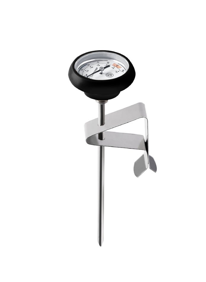 زيروهيرو مقياس حرارة ZeroHero للقهوة والحليب - مصنوع من الفولاذ المقاوم للصدأ 304، نطاق قياس 0-100 درجة مئوية، حلقة حماية من السيليكون، تصميم بدون بطاريات لتحكم دقيق في التخمير - Image 1