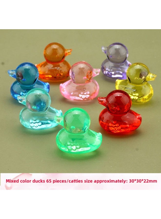 Children's Crystal Gem Animal Toys Archaeological Excavation Colorful Acrylic Plastic Treasure Amusement Park Capture Machine Diamond-Color:Mixed Color Little Duck Per Jin - Image 1