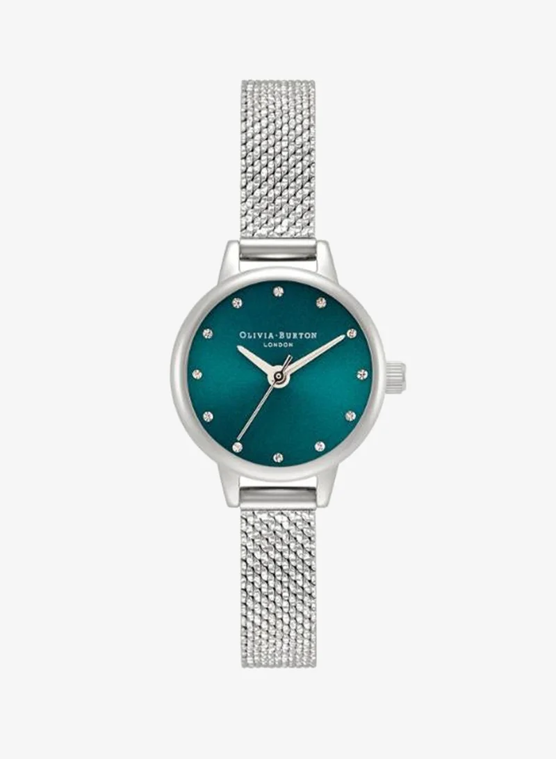 Olivia Burton Women's Quartz Watch, Blue Dial, Stainless Steel Strap
