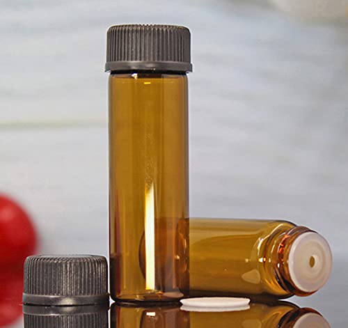 AFMNQZ 50Pack Set 5ML Amber Glass Bottle with Orifice Reducer and Cap Small Essential Oil Vials (5ML) - Image 3