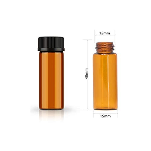 AFMNQZ 50Pack Set 5ML Amber Glass Bottle with Orifice Reducer and Cap Small Essential Oil Vials (5ML) - Image 2