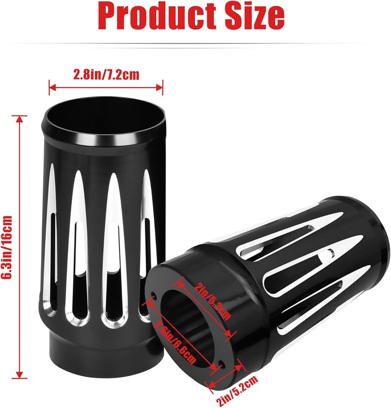 Goldfire Upper Fork Slider Covers Billet Fork Boot Slider Protective Shells Fit For Harley FLT FLHR FLHX FLHT COW Bells Touring Street Glide 1986-2019 Accessories, Black Style - Image 5