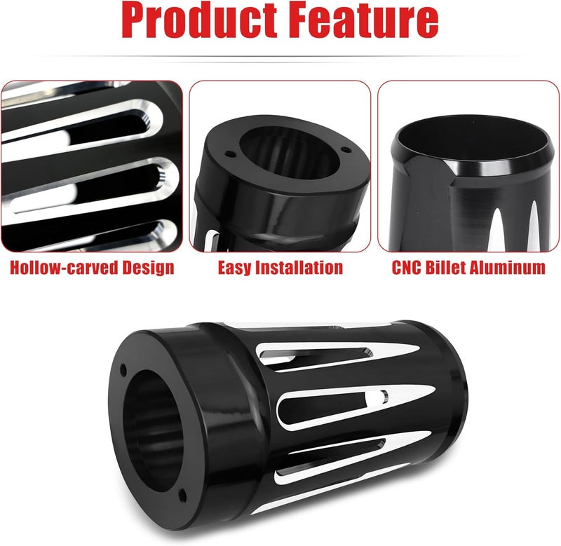 Goldfire Upper Fork Slider Covers Billet Fork Boot Slider Protective Shells Fit For Harley FLT FLHR FLHX FLHT COW Bells Touring Street Glide 1986-2019 Accessories, Black Style - Image 3