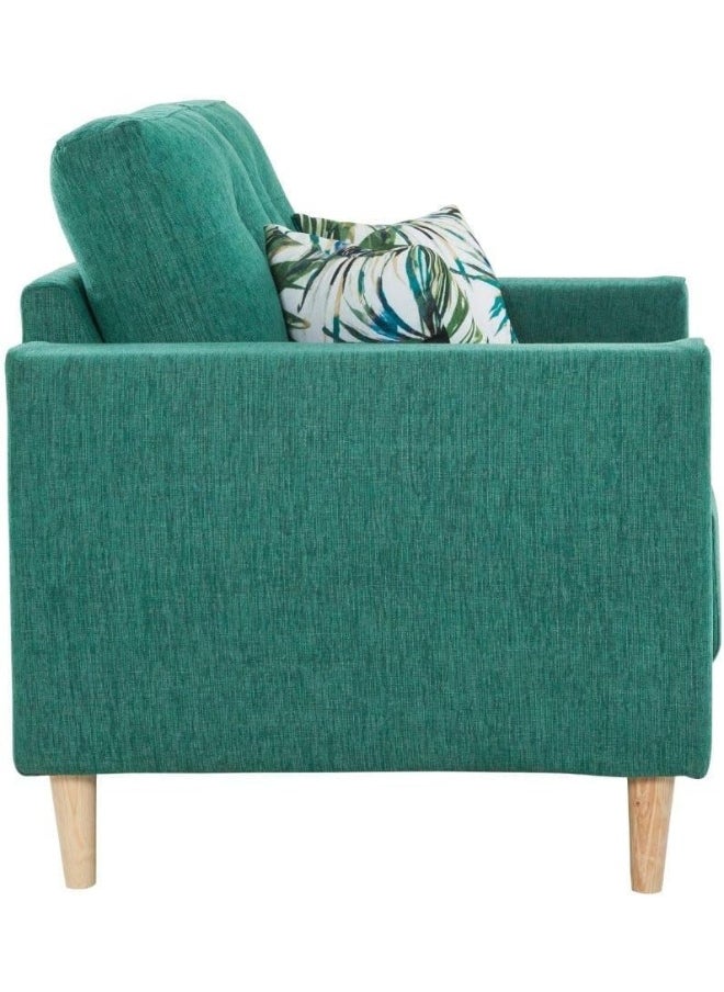 Comfynest Comfynest Nathalie 2 Seater Fabric Sofa Teal 129.5X86X90Cm Green  - Image 3