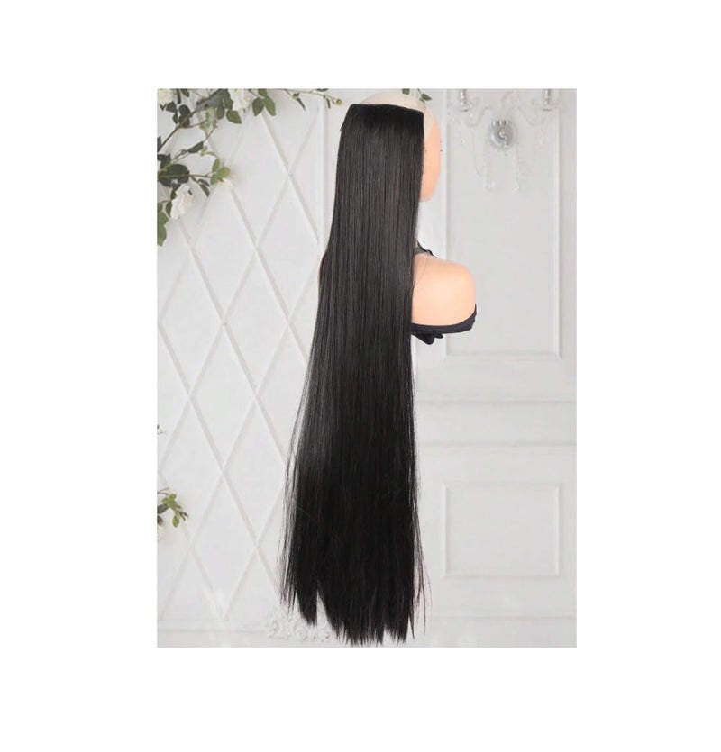 Artifice 5 Clip Super Long Straight Clip in Hair Extensions for Women Natural Soft Clip on Extensions Synthetic Thick Hairs for Any Event for Girls Hair Extension 36 inch Natural Black - Image 3