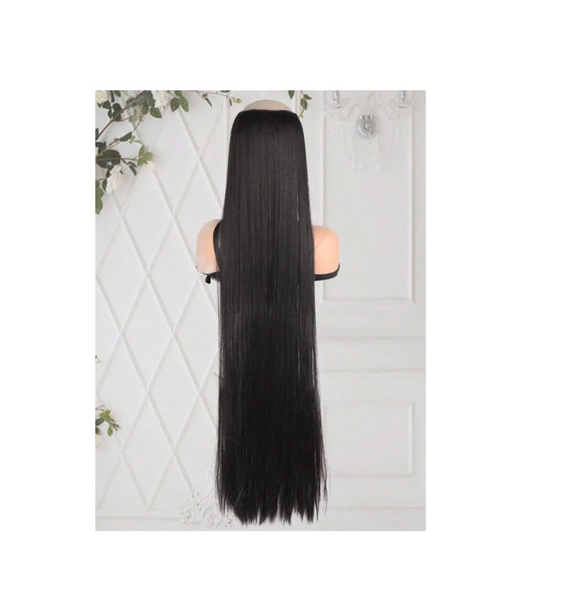 Artifice 5 Clip Super Long Straight Clip in Hair Extensions for Women Natural Soft Clip on Extensions Synthetic Thick Hairs for Any Event for Girls Hair Extension 36 inch Natural Black - Image 2