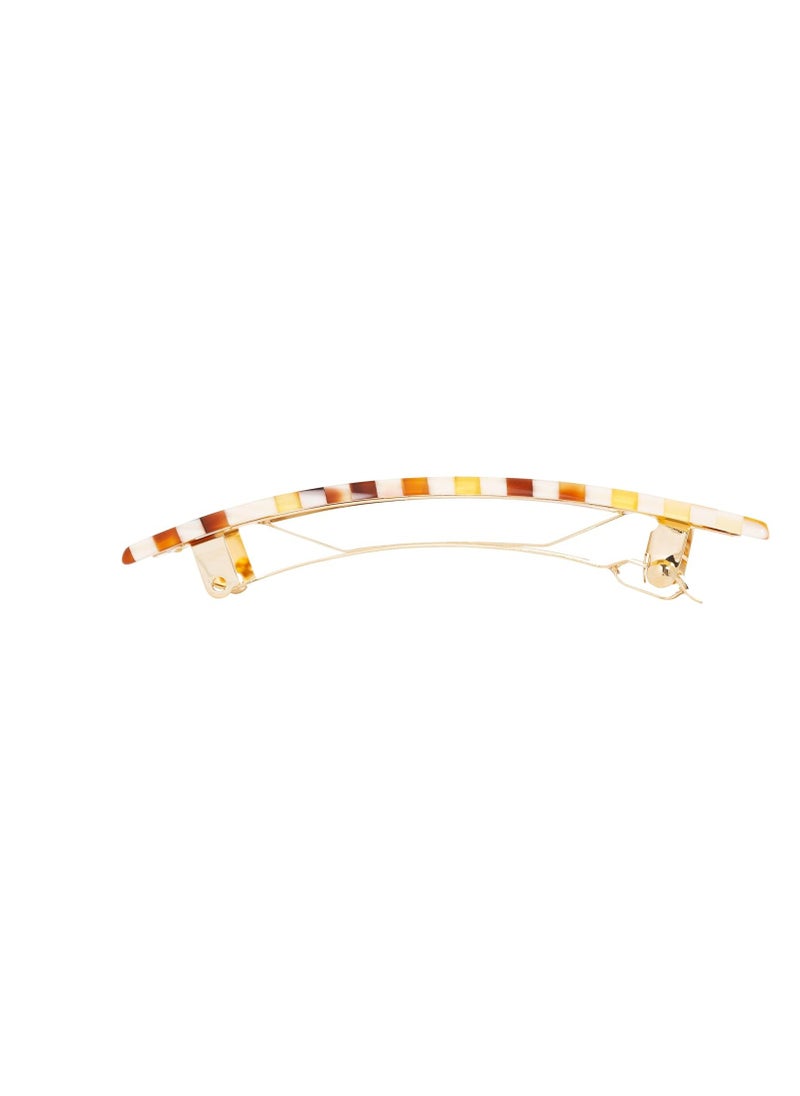 France Luxe France Luxe Classic Rectangle Barrette, Chequered Board  - Image 4
