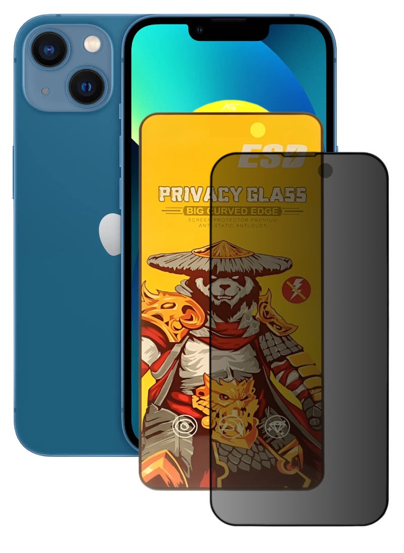 ESD Tempered Dustproof Privacy Glass Screen Protector Compatible For iPhone 13 - Image 1