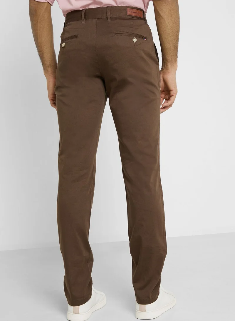 Thomas Scott Thomas Scott Men Olive Green Easy Wash Sustainable Trousers