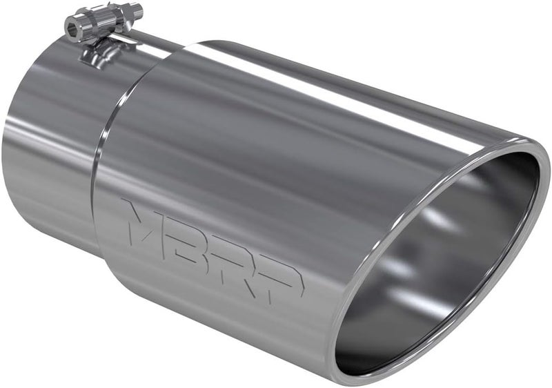T5075 6" O.D. Angled Rolled End Exhaust Tip (T304)