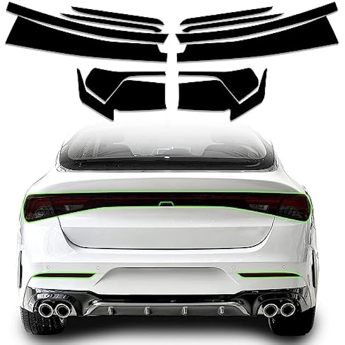 rayihni Precut Tail Light Tint Overlay Kit Film Fit For Kia K5 2021 2022 Taillights Light Cover With Gloss Dark Smoke Wrap Vinyl Decals Exterior Parts And Accessories Full Taillight - Image 1