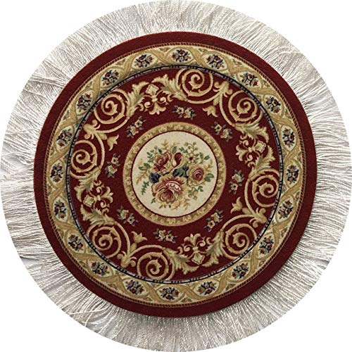 Inusitus Rug Coasters, Set of 4 Turkish Carpet Style Table Drink mats, Absorbent Kitchen and Dining Accessories, Spill & drip Protection, Round - Image 2