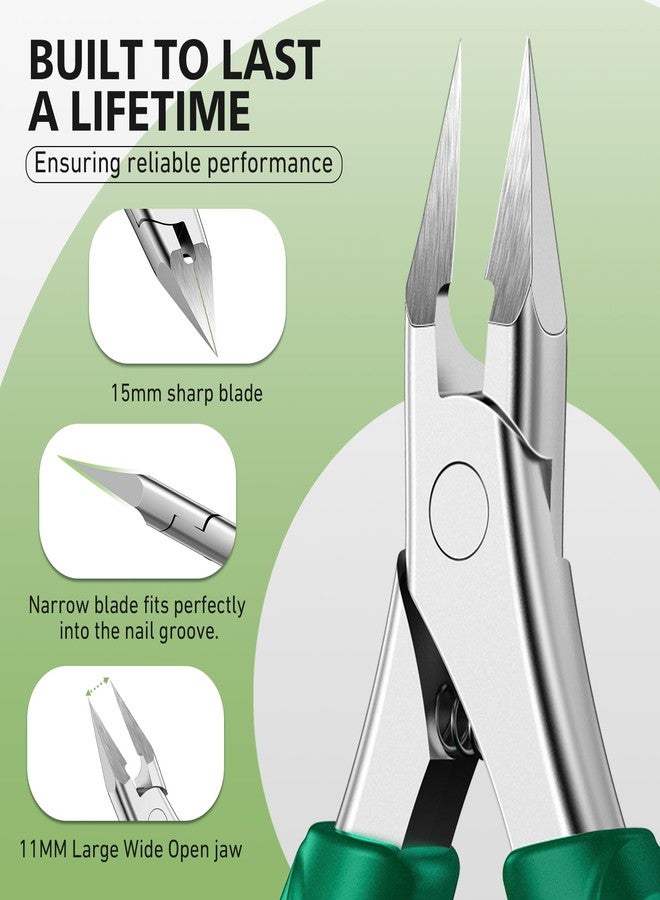 BALUCA Professional Straight Edge Toenail Clippers for Thick Nails & Ingrown Toenails - Heavy Duty Long Handle Nail Clippers for Seniors and Adults with Precision Design for Pain-Free Grooming,Green - Image 5