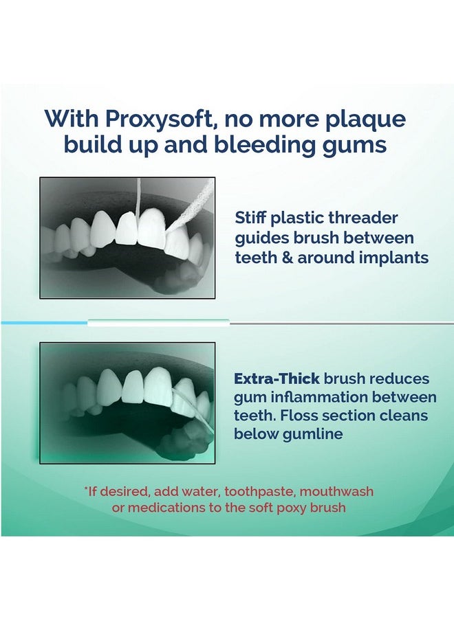 Proxysoft - Oss For Braces With Threader And Thick Proxy Brush For Daily Care Of Periodontal Disease And Gum Health - Orthodontic Flossers For Braces And Teeth, Periodontal Floss By Proxysoft, Pack Of 6 - Image 1