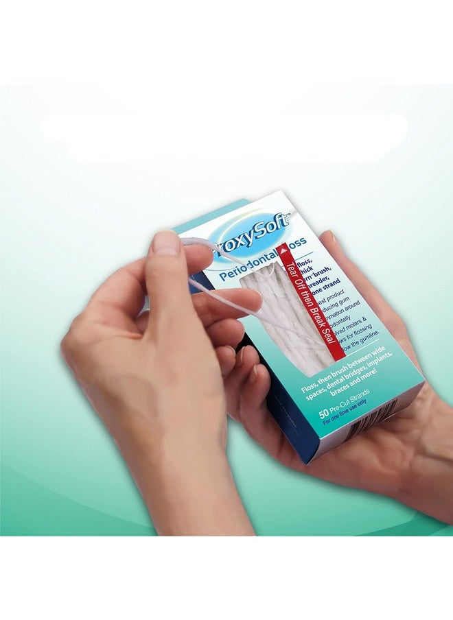 Proxysoft - Oss For Braces With Threader And Thick Proxy Brush For Daily Care Of Periodontal Disease And Gum Health - Orthodontic Flossers For Braces And Teeth, Periodontal Floss By Proxysoft, Pack Of 6 - Image 1