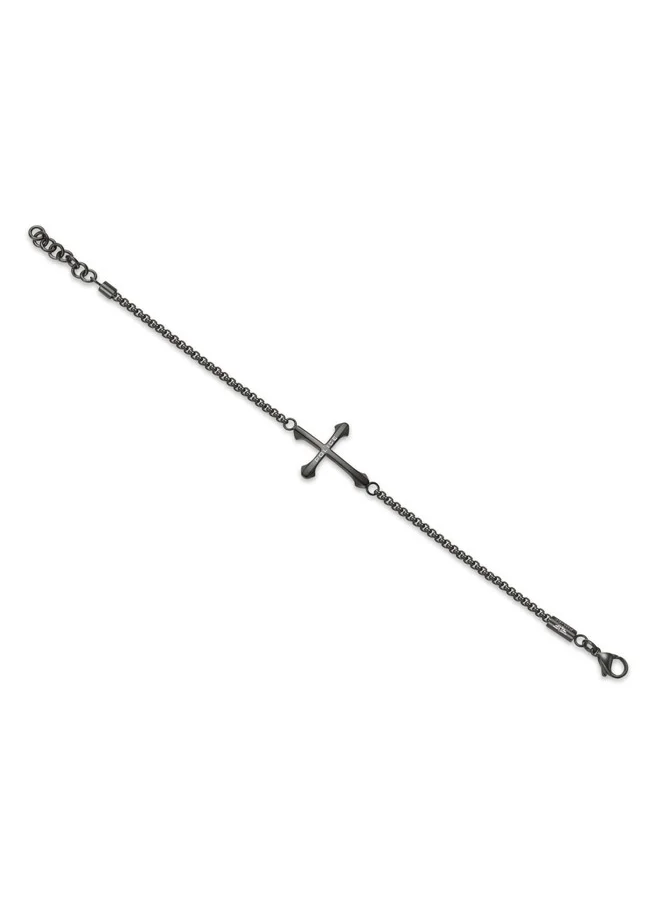 POLICE Die-Cut Gray Cross Motif Chain Bracelet For MenPEAGB0032605