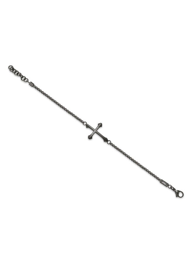 POLICE Die-Cut Gray Cross Motif Chain Bracelet For MenPEAGB0032605  - Image 1