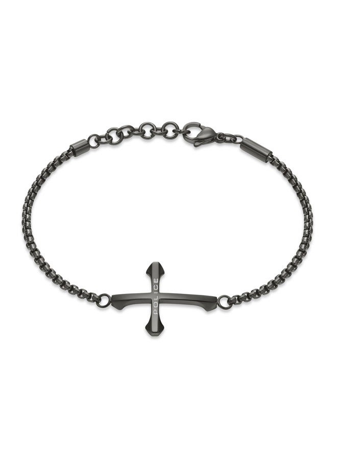 POLICE Die-Cut Gray Cross Motif Chain Bracelet For MenPEAGB0032605  - Image 2